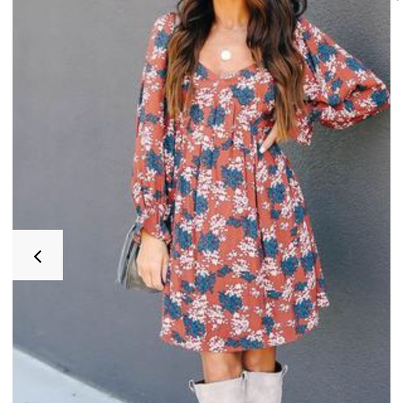Size Small Brown Flower Vici Dress - Picture 1 of 7